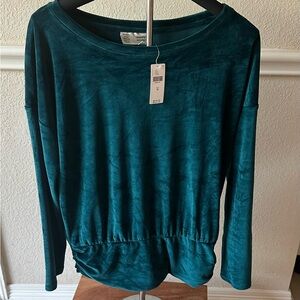 NWT Anthropologie Teal Long Sleeve Top